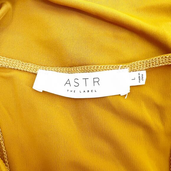 ASTR The Label Women's Yellow Mustard Sleeveless Ruched Tank Top Size L - Picture 4 of 6